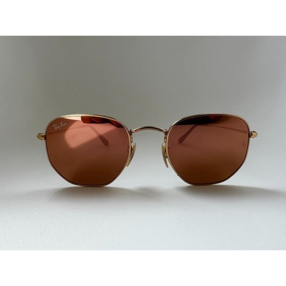 Ray Ban Sunglasses RB3548N 001/Z2 51mm HEXAGONAL FLAT LENSES Copper Gold - Picture 3 of 16